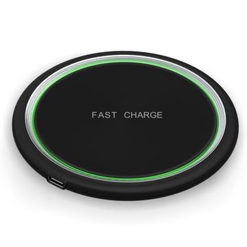 W53 Qi Wireless Charger Pad Ultracienka, okrągła podstawka do szybkiego ładowania - czarna