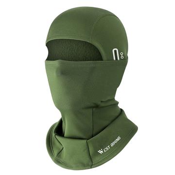 WEST BIKING YP0201343 Wiatroodporny szalik kolarski Thermal Neck Gaiter Ciepły, oddychający pokrowiec na głowę z otworami na okulary - Zieleń