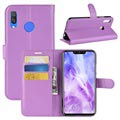 Huawei Nova 3 - Etui-Portfel ze Strukturą - Fiolet