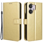 Xiaomi Redmi 13C 5G/Poco M6 Etui z Portfelem z Magnetycznym Zamknięciem - Gold