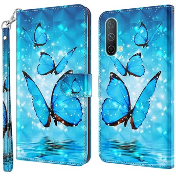 OnePlus Nord CE 5G - Etui-Portfel Wonder Seria - Niebieski Motyl