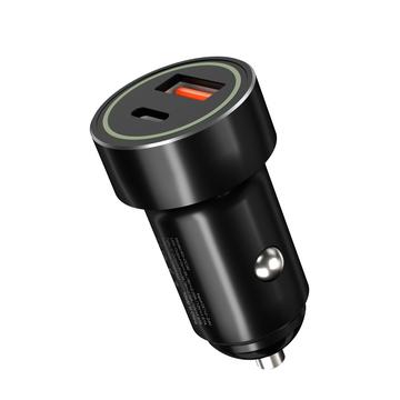 Szybka ładowarka samochodowa XO CC32 20W - PD3.0 USB-C, QC3.0 USB-A - czarna