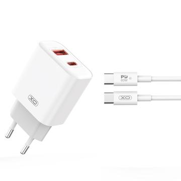 Szybka ładowarka ścienna XO CE12 z kablem USB-C - 20 W, QC, PD - biała