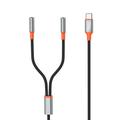 Kabel audio XO NB-R269B 2 w 1 - USB-C / 2x3.5mm - 1.2m - Czarny