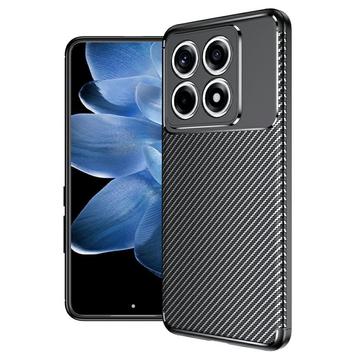 Xiaomi 14T Etui z TPU Beetle Włókno Węglowe - Czarne