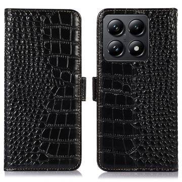 Xiaomi 14T Skórzane Etui z Portfelem Crocodile z RFID