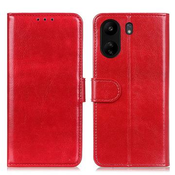 Etui z Portfelem do Xiaomi Poco C65/Redmi 13C z Magnetycznym Zamknięciem - Czerwień