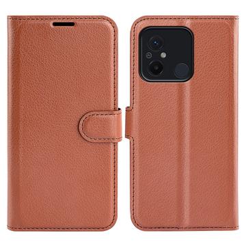 Xiaomi Redmi 12C Etui-Portfel Zamykane na Magnes - Brąz