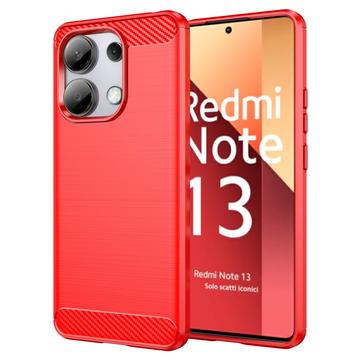 Szczotkowane Etui z TPU do Xiaomi Redmi Note 13 4G - Włókno Węglowe