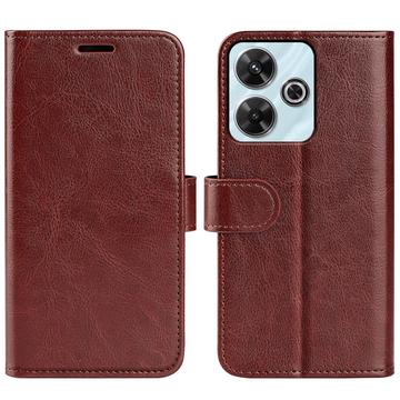 Xiaomi Redmi Note 13R/Poco M6 4G/Redmi 13 5G Etui portfelowe z magnetycznym zamknięciem - brązowy