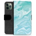 Etui Portfel Premium - iPhone 11 Pro - Błękitny Marmur