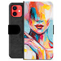 Etui Portfel Premium - iPhone 12 mini - Retrato Abstrato