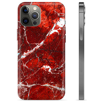 Etui TPU - iPhone 12 Pro Max - Czerwony Marmur