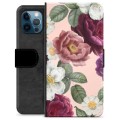 Etui Portfel Premium - iPhone 12 Pro - Romantyczne Kwiaty