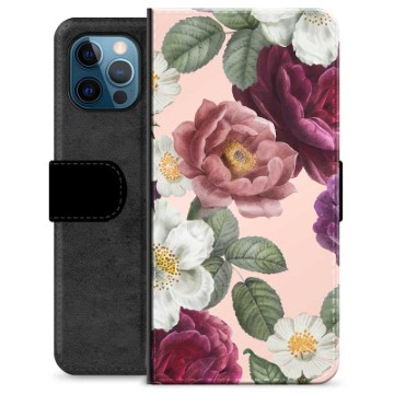 Etui Portfel Premium - iPhone 12 Pro - Romantyczne Kwiaty