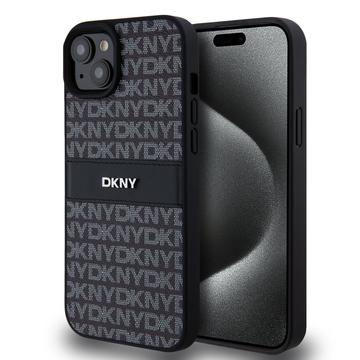 Etui na iPhone 15 Plus DKNY Repeat Pattern Tonal Stripe - Czarny