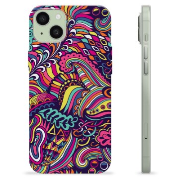 Etui TPU - iPhone 15 Plus - Abstrakcyjne Kwiaty