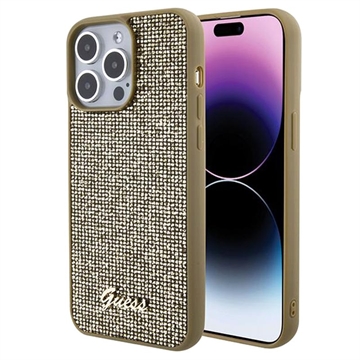 iPhone 15 Pro Max Etui Guess Disco Metal Script Logo - Złoto