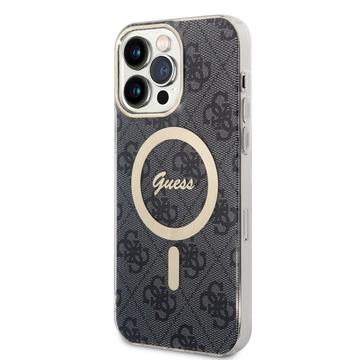 Etui iPhone 15 Pro Max Guess IML 4G - kompatybilne z MagSafe - czarne