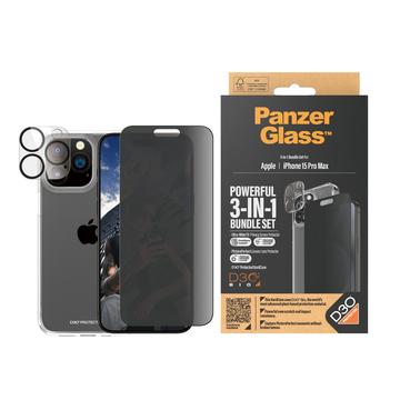 iPhone 15 Pro Max PanzerGlass Privacy Pakiet 3-w-1