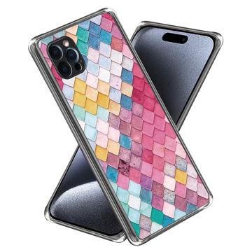 iPhone 15 Pro Max Stylish Ultracienkie Etui z TPU - Tęczowy Romb