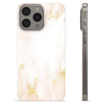 Etui TPU - iPhone 15 Pro Max - Złoty Marmur Perły