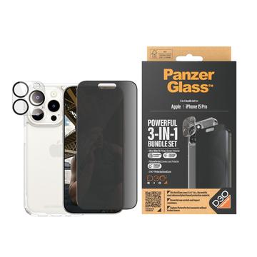 iPhone 15 Pro PanzerGlass Privacy Opakowanie 3 w 1