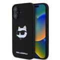 iPhone 16 Karl Lagerfeld Choupette Head Etui MagSafe z płynnego silikonu - czarny