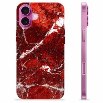 Etui TPU - iPhone 16 Plus - Czerwony Marmur