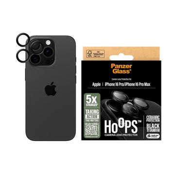 Ceramiczna osłona obiektywu aparatu iPhone 16 Pro/16 Pro Max PanzerGlass Hoops - czarna