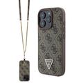 iPhone 16 Pro Guess 4G Strass Triangle Metal Logo Etui z Crossbody Ramię