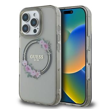 iPhone 16 Pro Guess IML Flowers Wreath Etui - kompatybilny z MagSafe