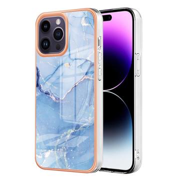 iPhone 16 Pro Galwanizowane Etui IMD z TPU z Deseniem Marmuru