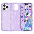 iPhone 16 Pro Max Hybrydowe Etui Stylish Glitter Series - Fiolet