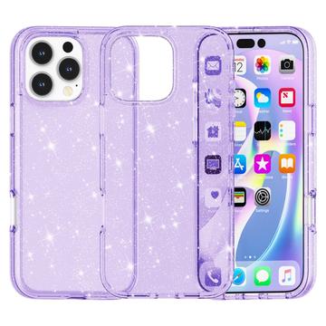 iPhone 16 Pro Max Hybrydowe Etui Stylish Glitter Series - Fiolet