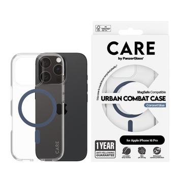 iPhone 16 Pro PanzerGlass Care Transparent Urban Combat Case - kompatybilny z MagSafe - niebieski