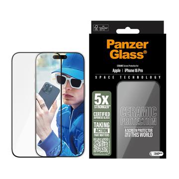 Ochraniacz ekranu iPhone 16 Pro PanzerGlass Ceramic Protection Ultra-Wide Fit EasyAligner - 9H - Black Edge