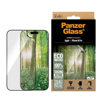 Ochraniacz ekranu iPhone 16 Pro PanzerGlass Eco Matrix Ultra-Wide Fit - Czarna Krawędź