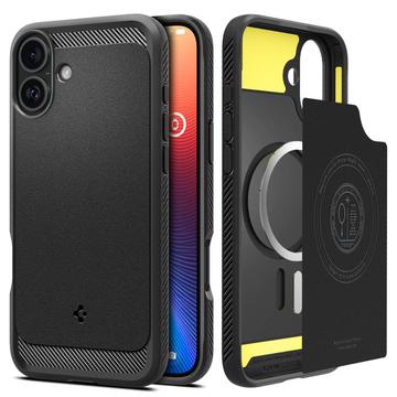 iPhone 16 Etui z TPU Spigen Rugged Armor Mag - Czerń