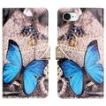 iPhone 16e Etui Portfel Style Seria - Niebieski Motyl