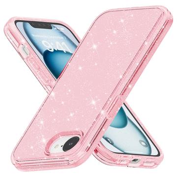 iPhone 16e Hybrydowe Etui Stylish Glitter Series - Zgodność z MagSafe - Róż