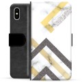 Etui Portfel Premium - iPhone X / iPhone XS - Abstrakcyjny Marmur