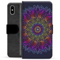 Etui Portfel Premium - iPhone X / iPhone XS - Kolorowa Mandala