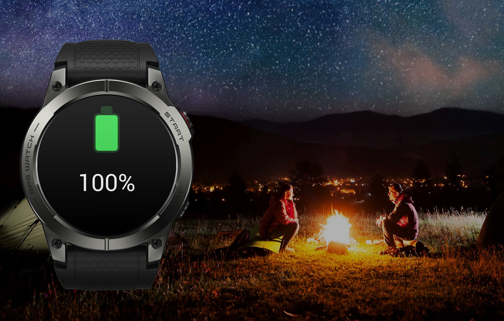 Zeblaze Stratos 3 Smartwatch z GPS, wyświetlaczem Ultra HD AMOLED - pomarańczowy